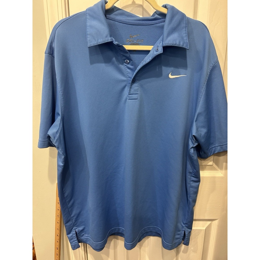 Nike Dri-Fit Golf Collared Shirt Mens XL Carolina Blue Short Sleeve Active